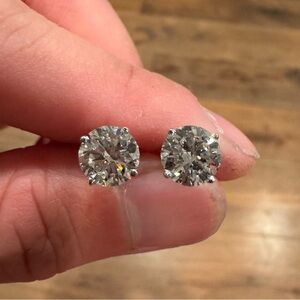 14K White Gold Lab Grown Diamond Stud Earrings